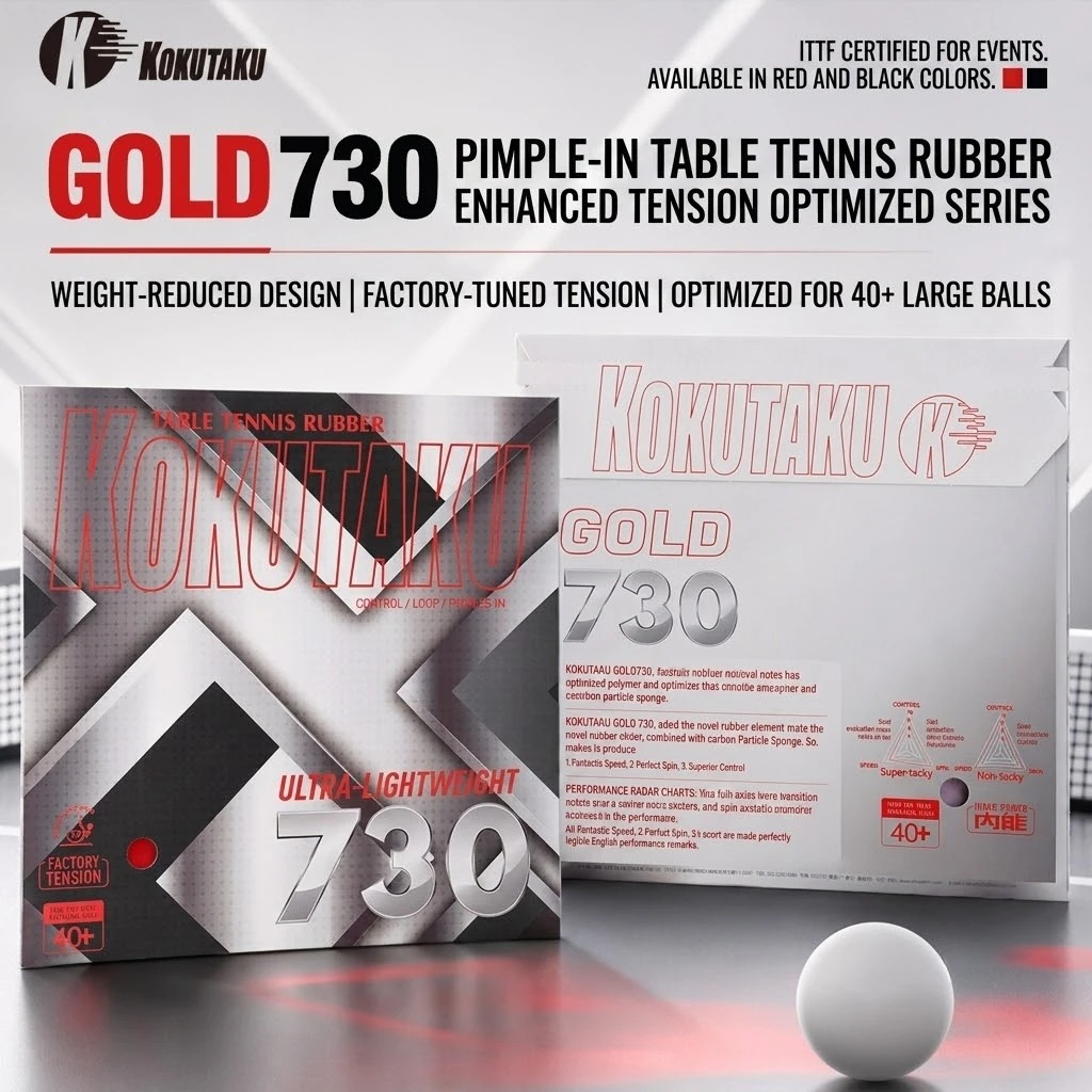 Table Tennis Games - Kokutaku Table Tennis Racket Rubber Gold