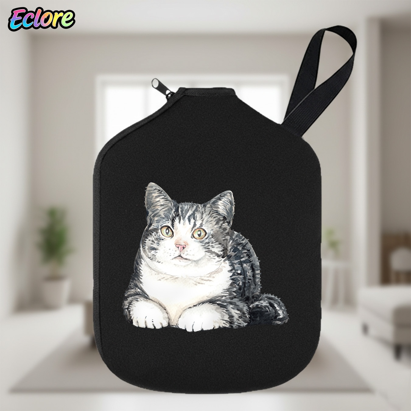 Table Tennis Games - Cute Watercolor Cat Pickleball Paddle Cover