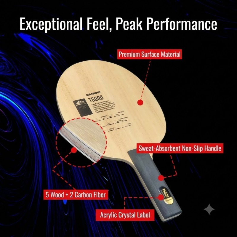 1pcs SANWEI T5000 Table Tennis - Table Tennis Player review and price